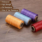 uxcell Leather Sewing Waxed Thread, 284 Yards / 260m 0.8mm 150D Flat Polyester All-Purpose Threads for Leather Crafts, Bookbinding, Golden Brown