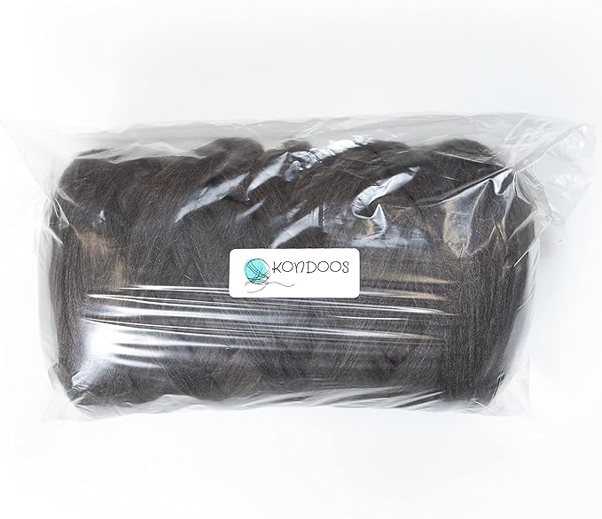 Natural Wool Bulk roving, 8 lb. Best Wool for Spinning, arm Knitting, Felting, Chunky Blankets and Tapestry. Natural Colors, un-Dyed. (Mocha, 8 lb)