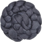 Merino Silk Luxe Tonal Designer Blend. Superfine Merino, Mulberry Silk, Tussah Silk. Top Roving for Spinning or Felting. Moon Shadow 4oz
