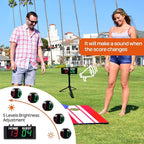YZ Battery Powered Scoreboard Clock Timer with Buttons, Portable Digital Scoreboard with Remote, Electronic Scoreboard with Stand, Cornhole Score Keeper for Outdoor Yard Games/Shuffleboard/Pickleball