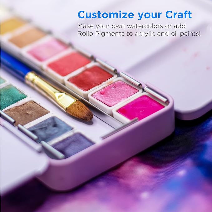 Rolio Premium Mica Powder - Celeste Blue (50G / 1.76oz) - 1 Jar of Blue Pigment Powder for Epoxy Resin, Dye, Soap Making, Nail Polish, Paint, Candle Making, Bath Bombs, Slime