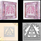 Cutting Dies Metal Stencils Scrapbooking Tools DIY Embossing Template for Paper Card Making Album Arts Crafts Supplies (Cake Frame-13.3x13.3cm)