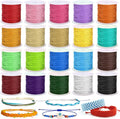 Cridoz 20 Rolls Wax String for Bracelet Making, Waxed Thread Bracelet Cord, Waxed Polyester Cord Bracelet Rope for DIY Bracelets, Necklace and Macrame
