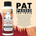 Bearly Art Precision Craft Glue - The Original - 4fl oz - Tip Kit Included - Dries Clear - Metal Tip - Wrinkle Resistant - Flexible and Crack Resistant - Strong Hold Adhesive - Made in USA