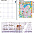 Foxdiviy Stamped Cross Stitch Kits for Beginners Full Range of Cross Stitching 11 CT Printed Cross Stitch Kits for Kids Adults Cross Stitch Patterns Needlepoint Kits-Blue Peacock Landscape 16x20 inch