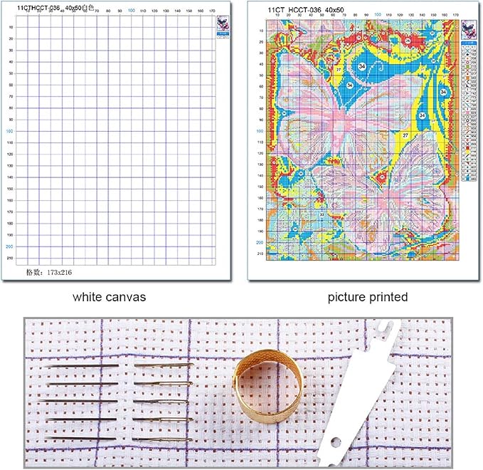 Foxdiviy Stamped Cross Stitch Kits for Beginners Full Range of Cross Stitching 11 CT Printed Cross Stitch Kits for Kids Adults Cross Stitch Patterns Needlepoint Kits-Colorful Mandala 18x18 inch