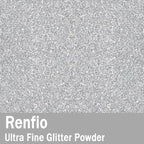 Renfio Ultra Fine Glitter Powder Metallic Resin Glitter 2.11 Oz (60g) PET Flakes Crafts Sequins 1/128" 0.008" 0.2mm Epoxy Chips Flakes for Tumblers Slime Decoration - Silver