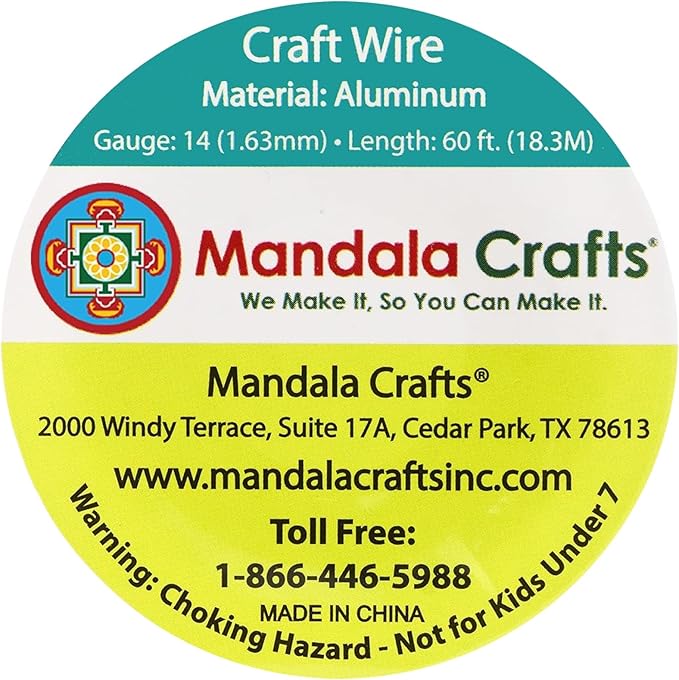 Mandala Crafts 14 Gauge Anodized Aluminum Craft Wire for Jewelry Making - 60 FT Colored Flexible Magenta Wire - Bendable for Bonsai Armature Crafting Sculpting