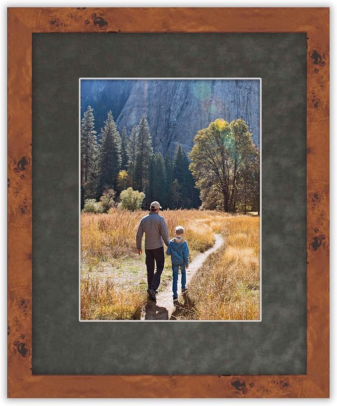 Poster Palooza 8.5x11 Mat Bevel Cut for 7x9 Photos - Acid Free Dark Grey Suede Precut Matboard - For Pictures, Photos, Framing - 4-ply Thickness