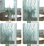DKTIE Nature Pattern Rainbow Window Film Decorative Stained Glass Window Film Static Cling Films Easy Apply Removable Comes with Tools (U1747-Reeded Glass, 35.4" x 78.7")