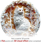 Wooden Puzzles Adults, 3D Cats Wooden Puzzles 100 Pieces, Unique Animal Shaped Wood Challenging Jigsaw Puzzles Gifts for Adults, 8.5x8.5in