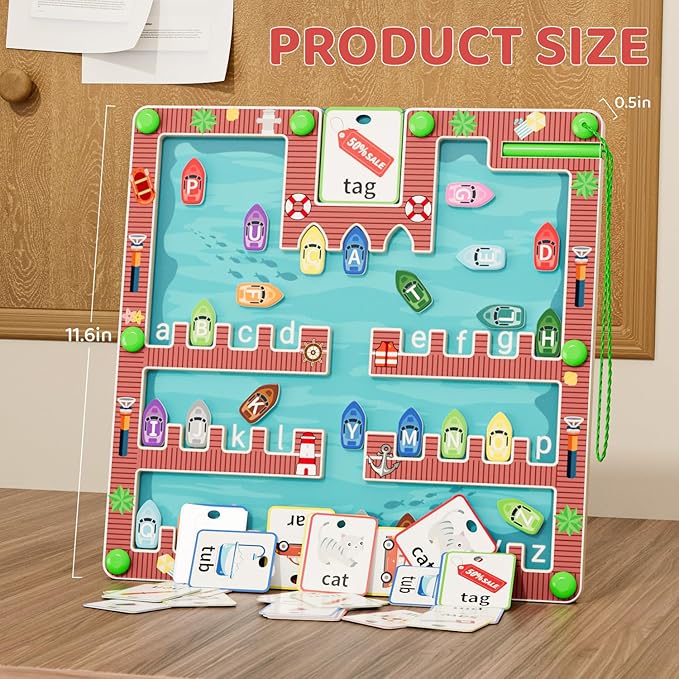 Magnetic Alphabet Maze,Montessori Magnetic Maze Board,Alphabet Puzzle Toddler Toys for Ages 2-4,Toddler Preschool Learning Toys