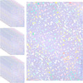 Outus 24 Sheets Holographic Sticker Paper Holographic Laminate Sheets Transparent Overlay Lamination Sticker Self Adhesive Vinyl Film A4 Size, 8.25 x 11.7 Inches(Gem Patterns)