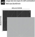 Headley Tools Thickened 36 x 48 Inch Self Healing Sewing Cutting Mat, A0 Rotary Cutting Sewing Mat for Crafts, Double Sided 5-Ply Table Cutting Board for Fabric Quilting Leather Hobby, Grey/Black