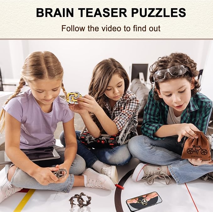 9pcs Metal Puzzle for Adult Disentanglement Puzzles Lock Puzzle Games Set Gift for Adults Teenagers