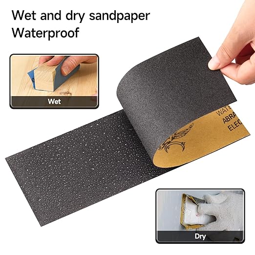 Sandpaper 5000 Grit, Wet Dry Sanding Sheets 9x3.6 inch for Wood Furniture Finishing, Metal Sanding and Automotive Polishing,14 -Sheet