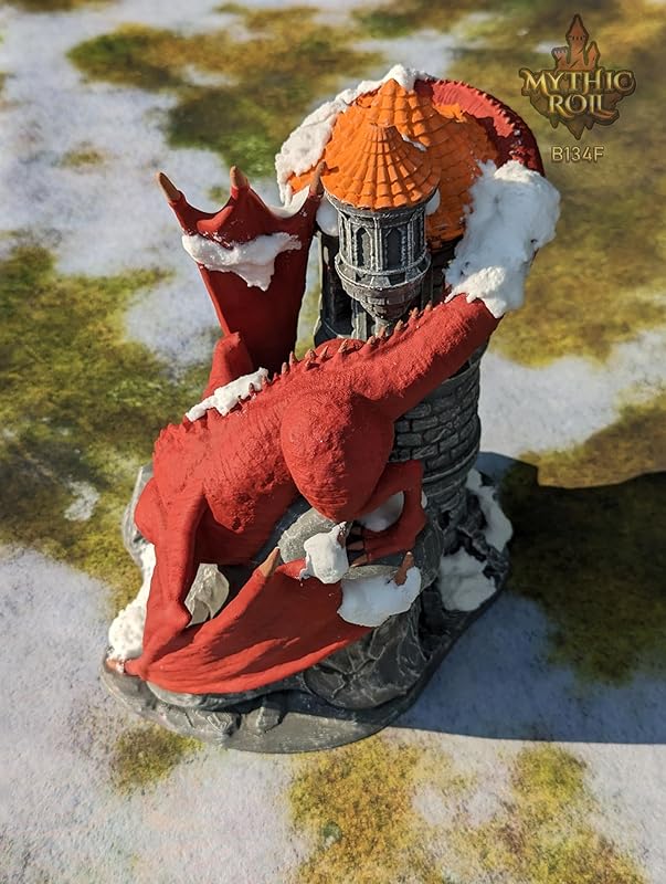 Dragon 3D Printed Dice Tower - Mythic Roll Collection - Unchained Games - Ascend to New Heights with your Rolls! (13.) White)
