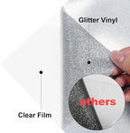 Silver Glitter HTV Heat Transfer Vinyl, 12" x 8ft lron on Vinyl, for T-Shirt Ironing, Vinyl HTV Easy to Cut and Weed, The Best Choice for DIY Creativity. (Silver, 12" x 8ft)