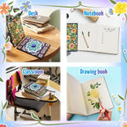Girls Gifts 5-7-9-10 Year Old, Craft Kits for Kids Age 6 8 11 12 Diamond Art Kits Cute Stationary Girl Birthday Presents for 5 6 7 9 Year Old Girls Notebook Arts and Crafts for Kids Toys Diary