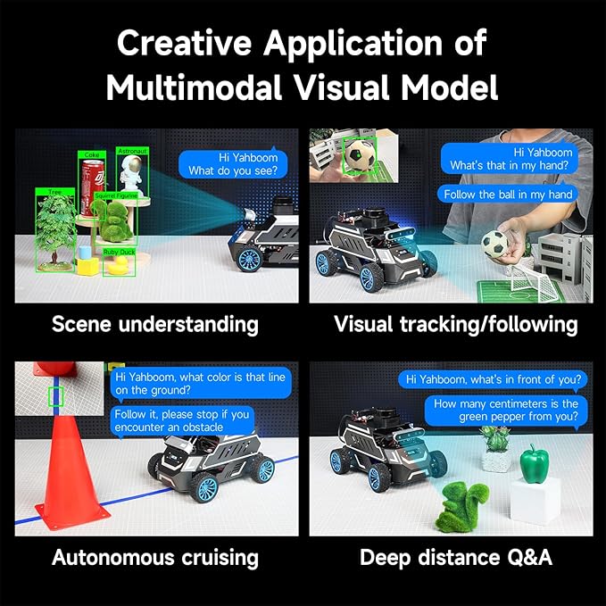 Yahboom ROS2 Robot Car Ackerman Steering Chassis,AI Visual Recognition Embodied Intelligence AI for Jetson Nano B01 4GB,User Manual Included(Ultimate Ver with Nano-4GB)