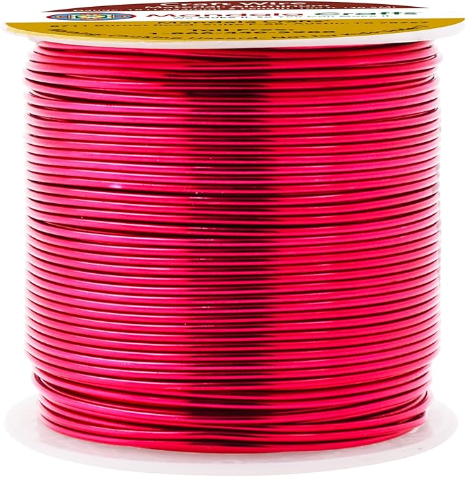 Mandala Crafts 18 Gauge Anodized Aluminum Craft Wire for Jewelry Making - 100 FT Colored Flexible Raspberry Wire - Bendable for Bonsai Armature Crafting Sculpting