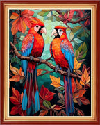 Dooxvey Cross Stitch Kits for Adult Beginners - Full Range of Stamped Kits with 11CT Cross Stitch Patterns - Colorful Birds 16x20 inch