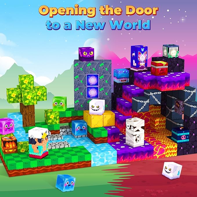 Magnetic Blocks Games Building Toys for 3-16 Year Old Boys Girls, Toddler Kids Magnetic Cubes Tiles Sensory Montessori Education Learning Travel Toys Ages 3+ Halloween Birthday Party Favors Gifts