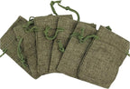 Palmhomee Pack Of 25 Burlap Gift Bags with Drawstring Linen Jewelry Pouches Wedding Hessian Jute Bags for Birthday and Treat Pouches Party Wedding Favors Gift (3.6x4.8 Inch, Moss Green)