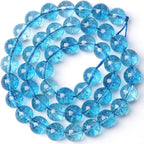 6MM Blue Crystal Quartz Beads Natural Gemstone Round Loose Stone Beads for Jewelry and Bracelets Making 120pcs 2 Strands 32"