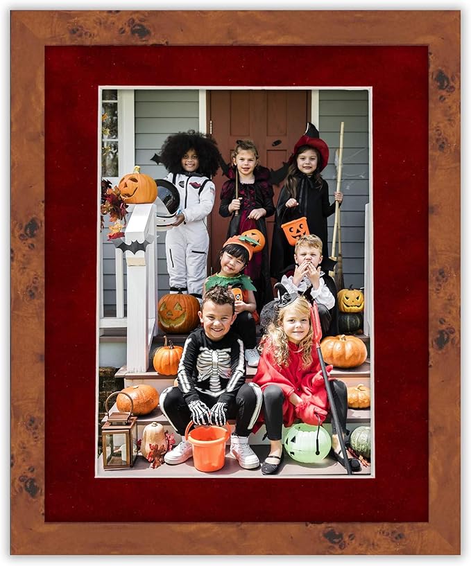 8x10 Mat Bevel Cut for 5.5x8.5 Photos - Acid Free Bright Red Suede Precut Matboard - For Pictures, Photos, Framing - 4-ply Thickness