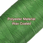 uxcell 150D 0.8mm Flat Waxed Thread 284 Yards Polyester Leather Sewing Waxed String Hand Stitching Waxed Cord for Leather Stitching Sewing Bookbinding DIY Craft Green