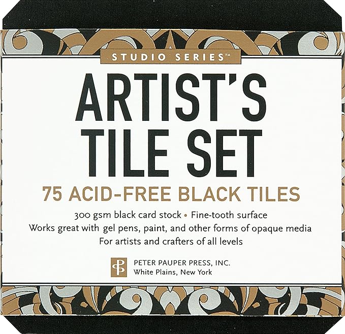 Studio Series Artist's Tiles Black: 75 Acid-Free Black Tiles