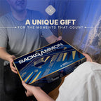 Backgammon Sets for Adults – 15-Inch PU Leather Board Game – Classic 2-Player Travel Backgammon Set with 32 Playing Pieces, Dice, and Cups