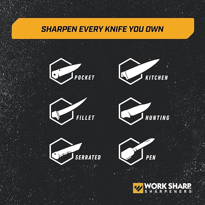 Work Sharp Professional Precision Adjust Knife Sharpener - Adjustable Knife Sharpening Kit for Pocket, Hunting, Kitchen, Serrated Knives