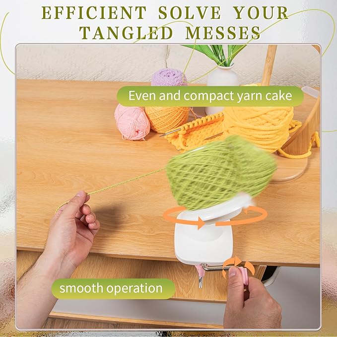 SPEENSUN Yarn Winder for Crocheting, Yarn Spinner, 3.5 OZ Easy-to-Install and Efficiently Yarns Cake Winder with Lower Noise for Yarns Below Size 5, Best for Crochet and Knitting Lover