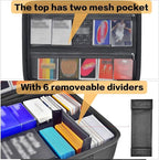ALLPRIMO Trading Card Case Storage Box for 2700+ Cards. Deck Boxes Travel Organizer Holder Compatible with TCG/for Topps Baseball Sports/for C.A.H/for UNO/for MTG/for Yu-Gi-Oh Games -Black