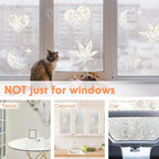Hilarious Tulip Window Cling, Stained Glass Static Stickers Decorative for Windows, Removable Window Covering Vinyl, Non-Adhesive Stickers (29.5'' x 78.7'')