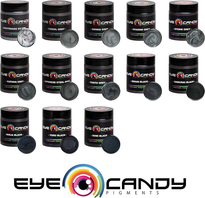 Eye Candy Pigments Premium Black Mica Powder - Sumi Black (25gr) - for Epoxy, Resin, Soap, Paint, Woodworking, Acrylic Pouring, Bath Bombs, Fishing Lures - DIY Arts and Crafts Additive