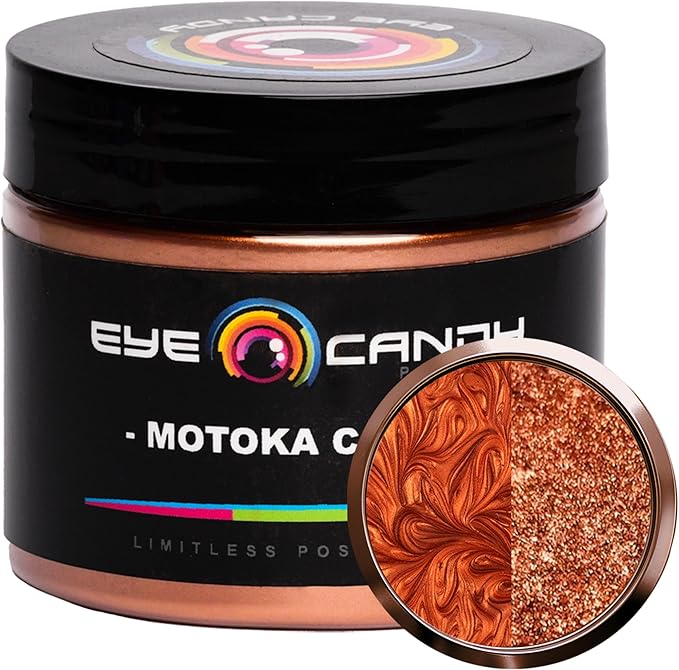 Eye Candy Pigments Premium Copper Mica Powder - Motoka Copper (50gr) - for Epoxy, Resin, Soap, Paint, Woodworking, Acrylic Pouring, Bath Bombs, Fishing Lures - DIY Arts and Crafts Additive