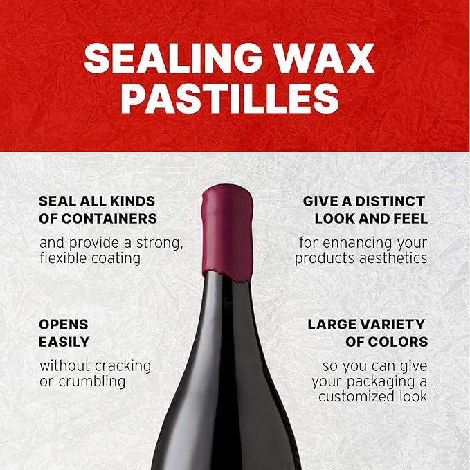Blended Waxes, Inc. Bottle Sealing Wax, Pastille Wax Seal Beads For Wine, Beer, and Liquor Bottle Sealing, Seals Between 25-30 Bottles, 1 lb, Fuchsia Pearl