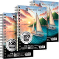 ARTISTIC EYE 5.5X8.5” Premium Sketch Book Set, Pack of 3 (300 Sheets), 68lb (100gsm), Spiral Bound, Acid-Free Drawing Paper, Perfect for Most Dry Media, Ideal for Beginners & Professionals (Set of 3)