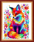 Funchey Stamped Cross Stitch Kits, DIY Cross Stitch Pattern for Adults Beginners Needlepoint Kits Embroidery Kit Arts and Crafts 11CT-Colorful Fox 16x20 inch