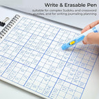 M&G 6 Pcs Retractable Erasable Gel Pens, 0.5 mm Blue Ink Gel Pen, Extra Fine Point Erasable Pen Make Mistakes Disappear, Premium Comfort Grip Note Taking and Crossword Puzzles