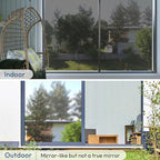 rabbitgoo Window Privacy Film One Way Window Tint for Home, Removable Reflective Heat Sun Blocking Anti UV Glass Door Covering, Mirror Tinting Film House Office, 35.4 in X 13.1 Feet, Black Silver