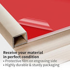 Trotec TroLase | 12"x12"x1/16", 8 Pcs | Red/White | 2 Ply | Modified Acrylic | Laser Engraving Double Color Plastic Sheet | Engraving Blanks for Laser, Saw, Guillotine | Made in USA