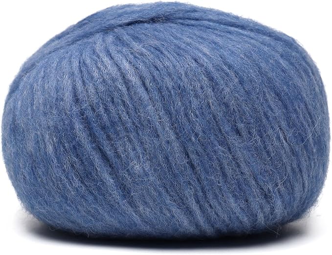 Pullu - Baby Alpaca Merino Wool Yarn Set of 3 Skeins (150 Grams) Worsted Weight - Sourced Directly from Peru - Heavenly Soft and Perfect for Knitting and Crocheting (Denim Blue)