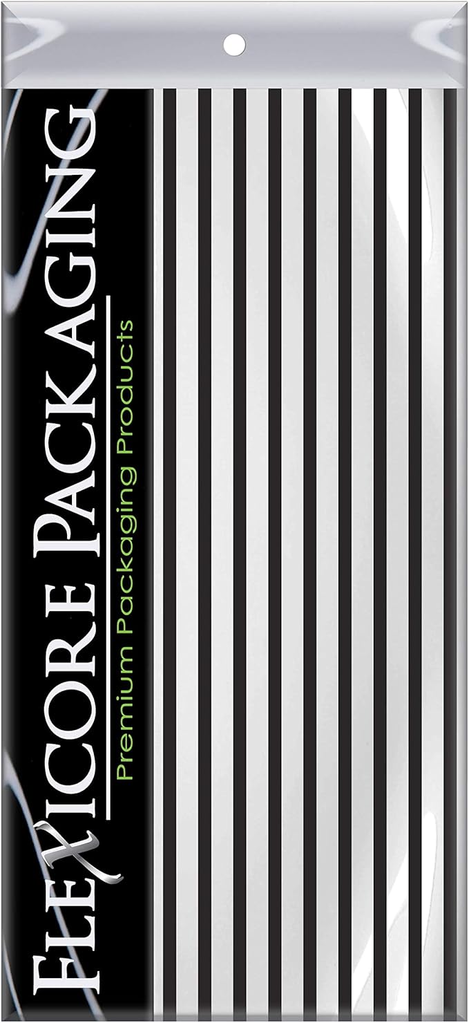 Flexicore Packaging Black Pin Stripe Print Gift Wrap Tissue Paper Size: 15 Inch X 20 Inch | Count: 50 Sheets | Color: Black Pin Stripe