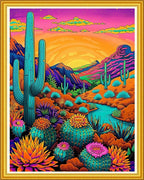 Magxvouy Cross Stitch Kits Stamped Full Range of Embroidery Kits,Cross Stitch Patterns Needlework Kits for Beginners 11CT Printed Kits&Succulent Plant Sunrise 16x20 inch