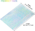 Outus 24 Sheets Holographic Sticker Paper Holographic Laminate Sheets Transparent Overlay Lamination Sticker Self Adhesive Vinyl Film A4 Size, 8.25 x 11.7 Inches(Spot Patterns)