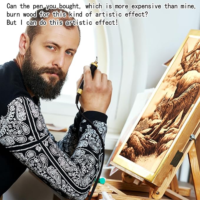 LH55-1 wood burning kit,wood burning tool,digitally adjustable temperature wood burner kit,professional wood burner tool kit for adults beginners craft,pyrography pen (LH55-A pen)